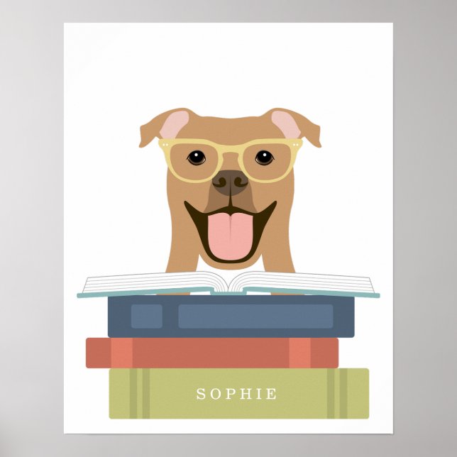 Impression personnalisée de chien Pitbull (Devant)