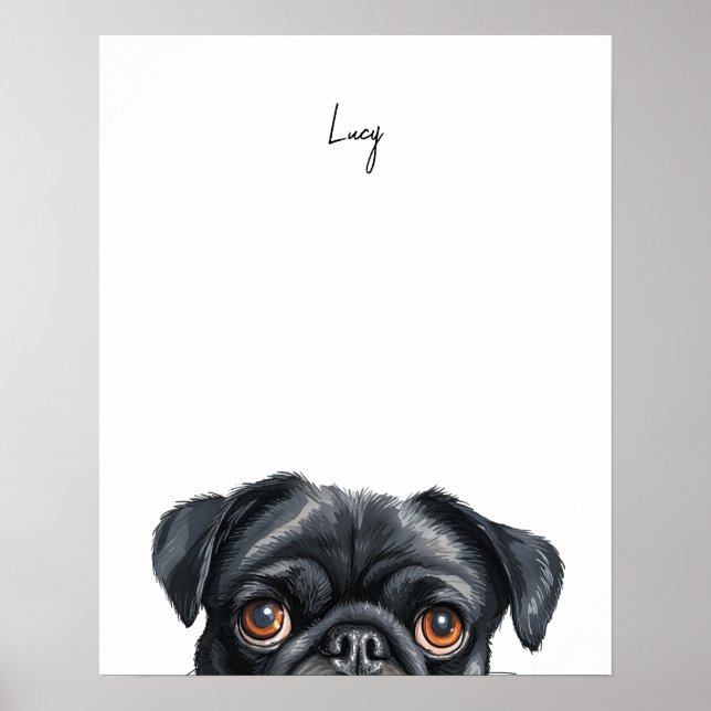 Impression personnalisée de chien Pug (Devant)