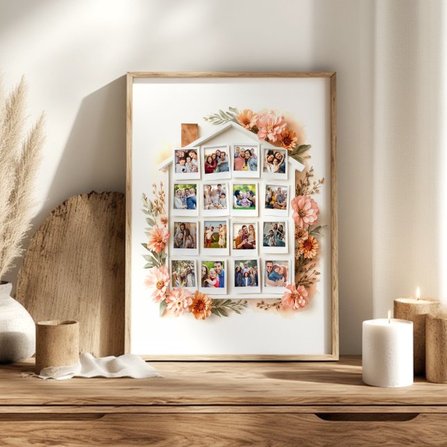 Impression personnalisée de collage familial de 16 (Créateur téléchargé)