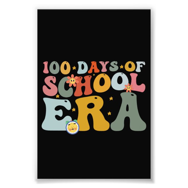 Impression Photo 100 Jours De L'Ère Scolaire Enseignant Super Enfan (Devant)