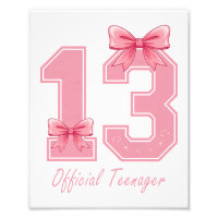 13 ans Coquette rose Bow Officielle Adolescent 13