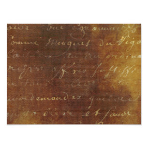 Impression Photo 1700s Vintage Français Grunge Script Parchment Pap