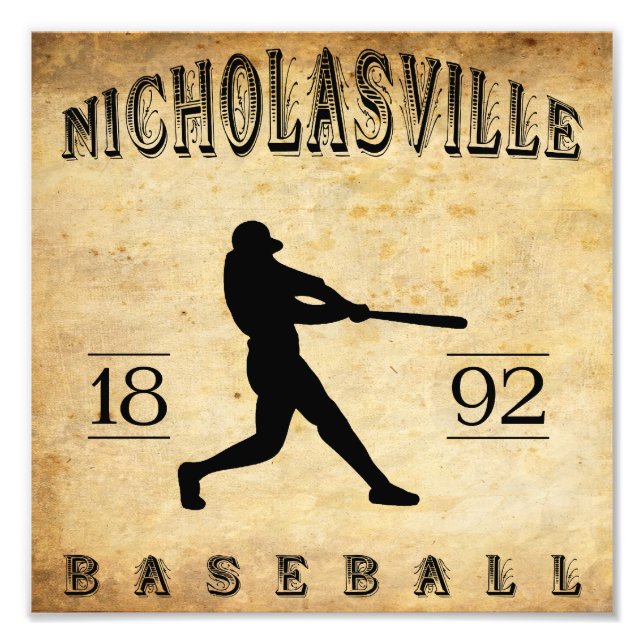 Impression Photo 1892 Nicholasville Kentucky Baseball (Devant)