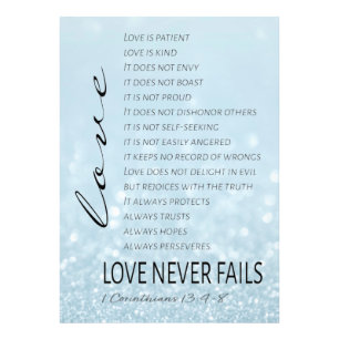 Impression Photo 1 Corinthiens 13 L'amour est la Bible Verse
