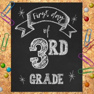 Impression Photo 1er jour de 3e année, 1er jour Retour à l'école