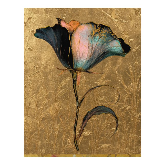 Impression Photo *~* 23 F4 Elégant Flower Gold Vintage (Devant)