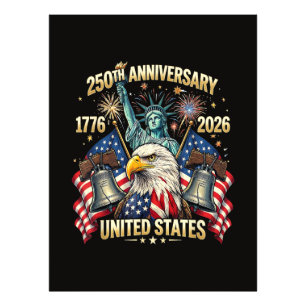 Impression Photo 250 Ans Anniversaire Américain 1776-2026 Drapeau U