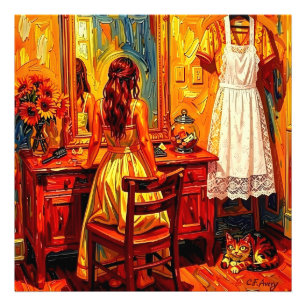 Impression Photo 27,03" x 27,03 Art branché - Fantaisie de fille