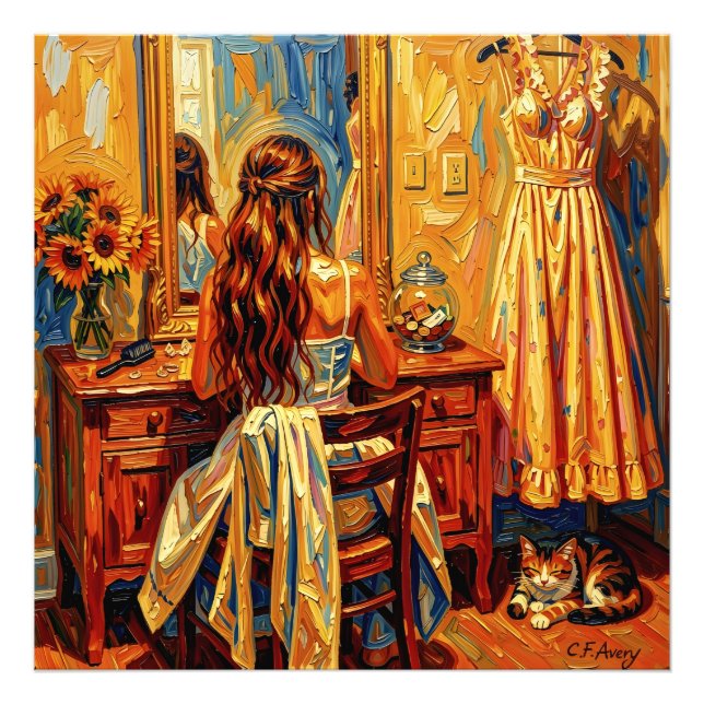 Impression Photo 27.03" x 27.03" Young Girl Fantasy (Devant)