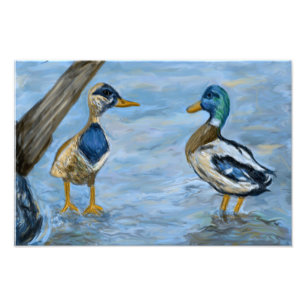 Impression Photo 2 Canards dans une conversation_0185_n400_tele
