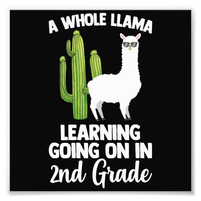 Impression Photo 2e Grade Teacher Kids Back To School Llam (Devant)