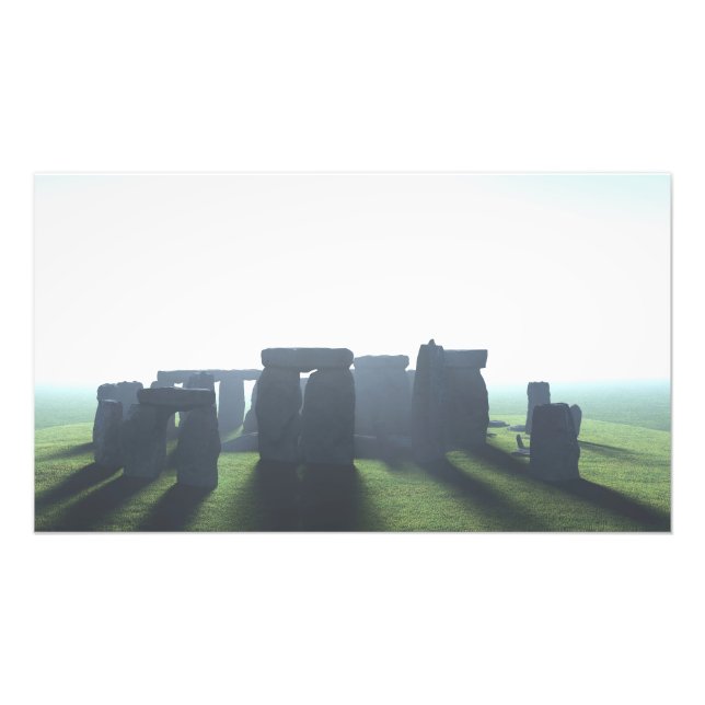 Impression Photo 30" x 24" paper poster: "Stonehenge in Mist" image (Devant)