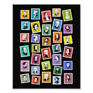 Impression Photo 32 portraits graphiques des plus grands compositeu