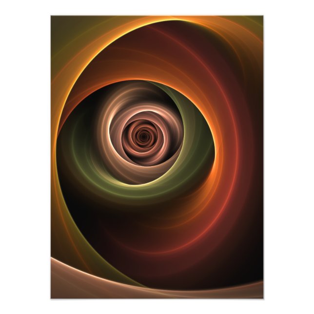 Impression Photo 3D Spirale Abstraite couleurs chaudes Art fractal  (Devant)