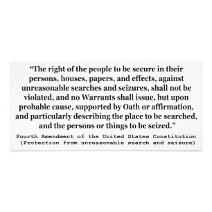 Impression Photo 4e amendement de la Constitution des États-Unis