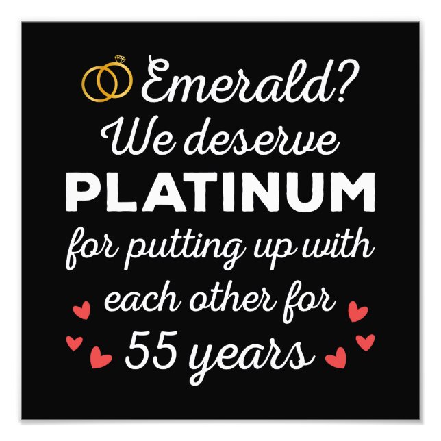 Impression Photo 55e anniversaire du Mariage I - Emerald Funny Coup (Devant)