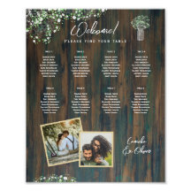 8 Table SIÈGE PHOTOGRAPHIQUE Rustique en bois