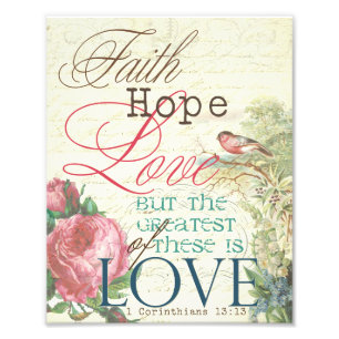 Impression Photo 8" x 10" Faith Hope Love Imprimer