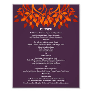Impression Photo 8 x 10 Menu du dîner table pour le cadre