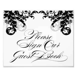 Impression Photo 8x10 Flourish Signe Notre Livre d'Invité pour Fram