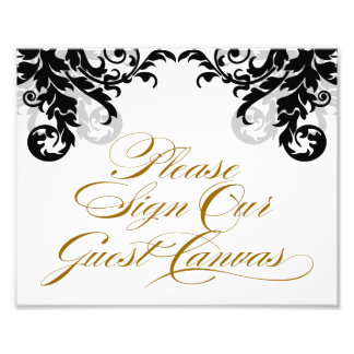 Impression Photo 8x10 Flourish Signer notre toile d'invité pour le 