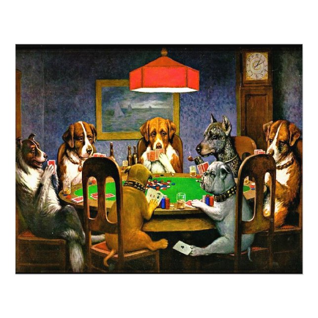 Impression Photo A Friend in Need, Dogs Playing Poker, (Devant)