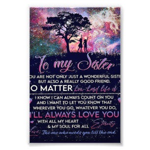 Impression Photo À Ma Soeur Lady Girl Cadeau, Soeur Cadeau Annivers