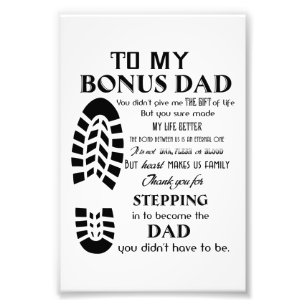 Impression Photo À Mon Bonus Papa, Cadeau Fête des pères, Cadeau Po
