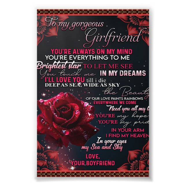 Impression Photo À Mon Cadeau D'Anniversaire De Fille, Cadeau D'Amo (Devant)