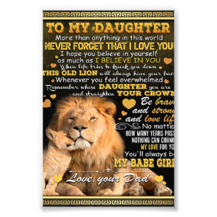 Impression Photo À Mon Lion Femme Cadeau Anniversaire, Amour Femme