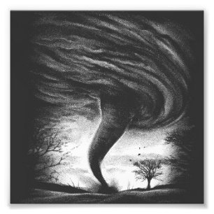 Impression Photo a tornado on road in réaliste