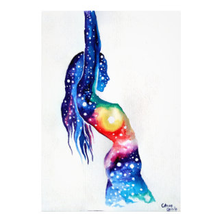 Impression Photo A woman and the universe inside her soul