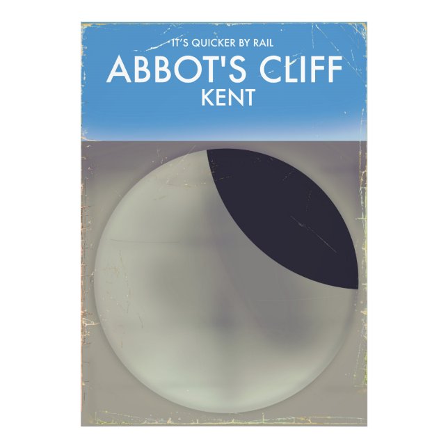 Impression Photo Abbot's Cliff 'Miroir Acoustique' Kent affiche vin (Devant)
