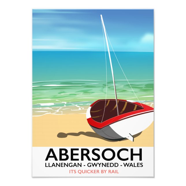 Impression Photo Abersoch, affiche de voyage du pays de Galles Llan (Devant)