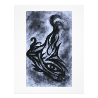 Impression Photo Abstract Eye and Flame Charcoal Art
