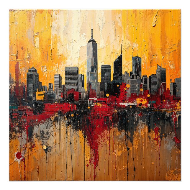 Impression Photo Abstract New York City Skyline (Devant)