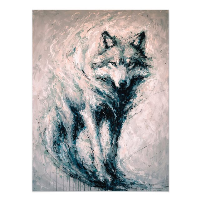 Impression Photo Abstract Wolf Painting (Devant)