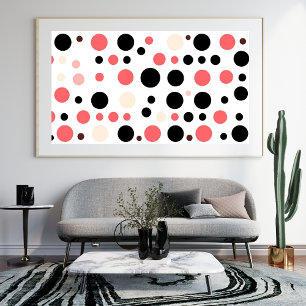Impression Photo Abstrait moderne Motif circulaire rose noir