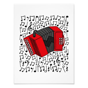 Impression Photo Accordion Musical Notes Accordioniste Folk Musicia