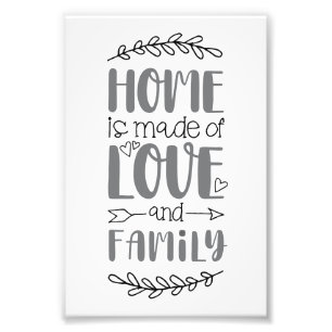 Impression Photo Accueil est fait d'amour et de famille mignonne am