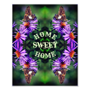 Impression Photo Accueil Sweet Home Papillon Fleur Abstraite