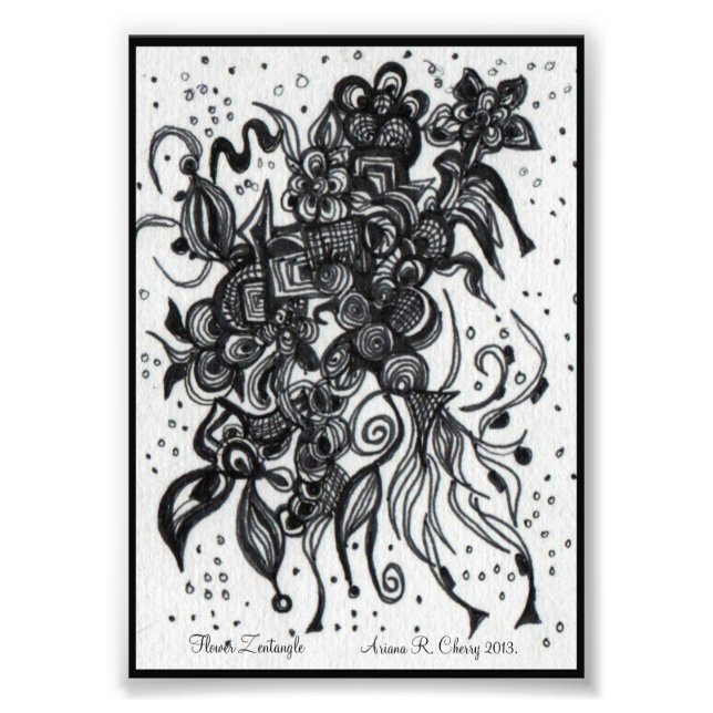 Impression Photo ACEO 4x5 Imprimer l'oeuvre originale. Fleur (Devant)