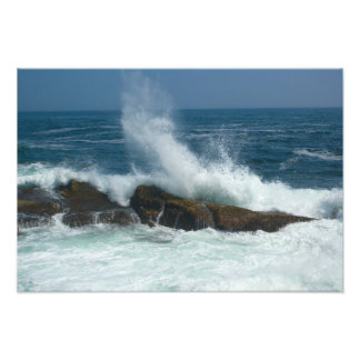 Impression Photo Action de vague à Pemaquid Point, Maine