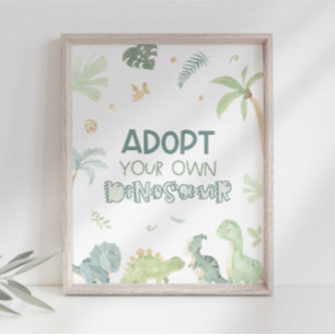 Impression Photo Adoptez votre propre Dinosaure signe d'anniversair
