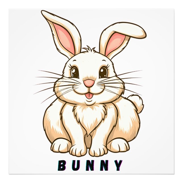 Impression Photo adorable lapin mignon (Devant)