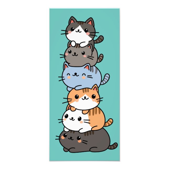 Impression Photo Adorable Pile De Chats Mignons Kawaii (Devant)