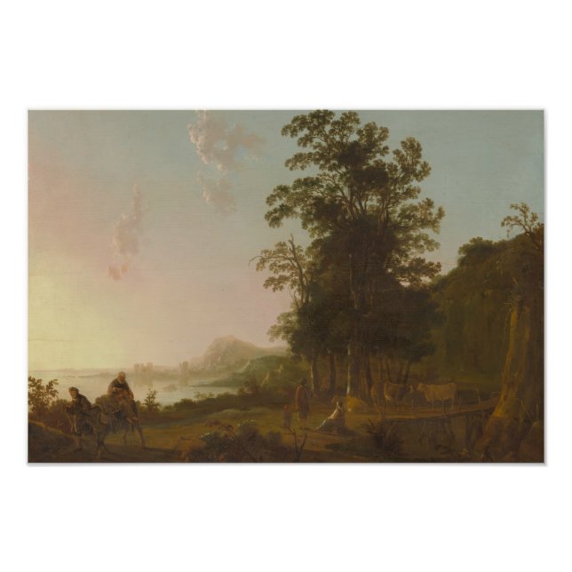 Impression Photo Aelbert Cuyp - Paysage avec le vol vers l'Egypte (Devant)