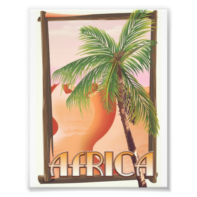 Impression Photo Affiche africaine de voyage dans le désert (Devant)