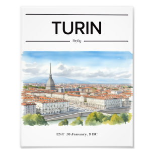 Impression Photo Affiche aquarelle de Turin