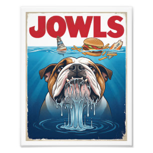 Impression Photo Affiche Cadeau Joues de Bulldog Anglais Sharky